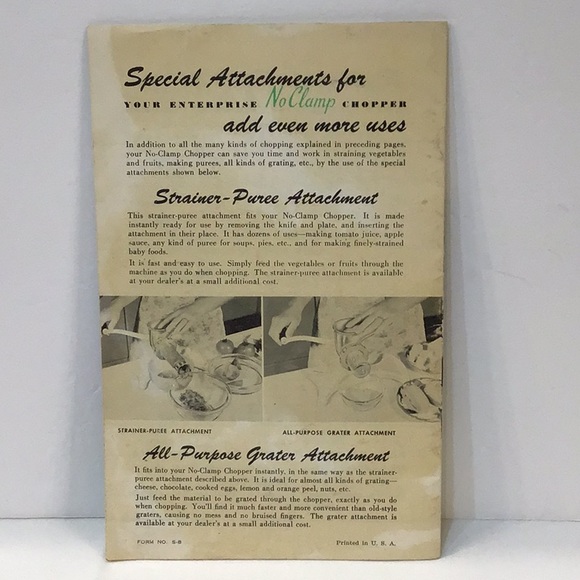 Enterprise food chopper brochure & recipe booklet 15 pages - Picture 2 of 8